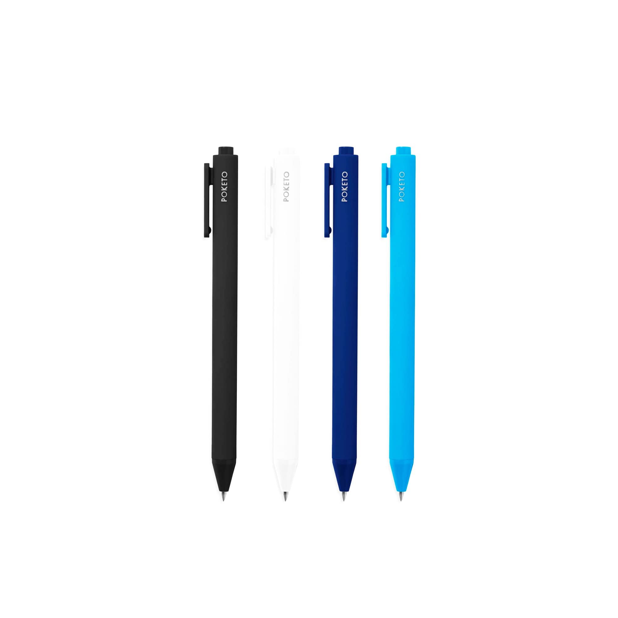 Poketo Cool Vivid Gel Pen, Set Of 4, Black Ink, 0.5Mm Rollerball Gel Pen