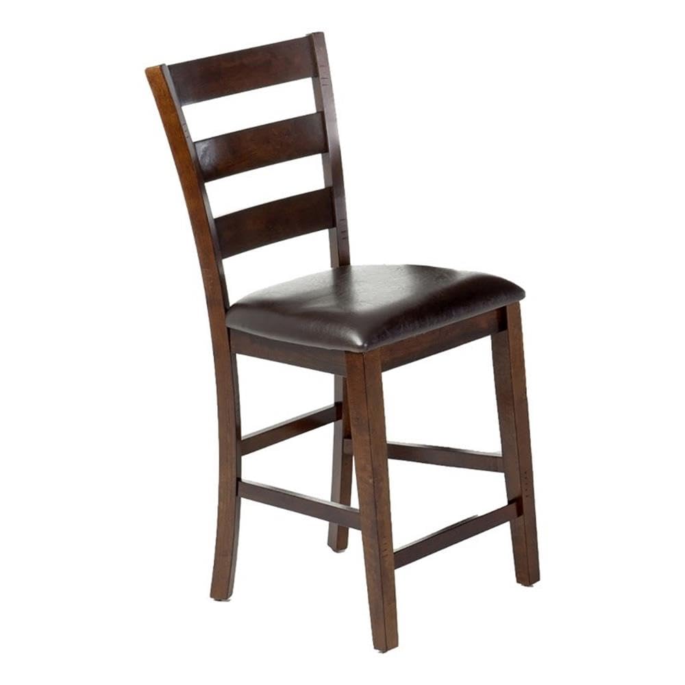 Imagio Home Kona 24" Ladder Back Barstool w/PU cushion seat, Set of 2