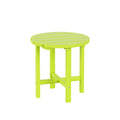 Costaelm Round Outdoor Side Tables, Adirondack Patio Tables For Outside, Hdpe Patio End Table Weather Resistant, Balcony Table For Pool, Seaside, Backyard, Porch, Indoor Companion, Lime