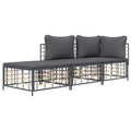 vidaXL 5-Piece Patio Lounge Set with Dark Grey Cushions - Anthracite Poly Rattan, Powder-Coated Steel Frame, Versatile Outdoor F
