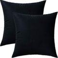 Artaimee Black Throw Pillow Covers 18X18 Pack Of 2 Velvet Sofa Bed Couch Cushion Case 45X45