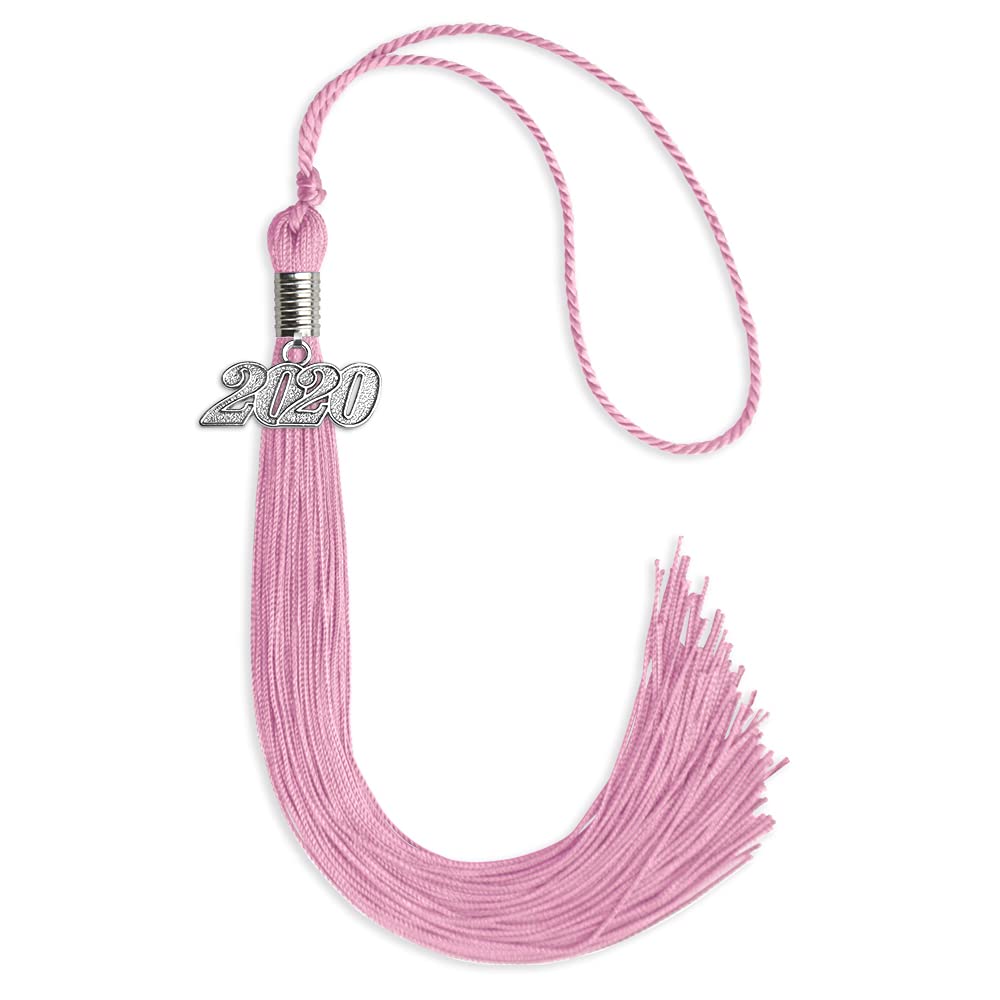 Endea Graduation Single Color Tassel with Silver Date Drop (Pink, 2020)