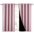 Nicetown 100% Blackout Curtains 45 Inches Long, 2 Thick Layers Completely Blackout Window Treatment Thermal Insulated Lined Drap