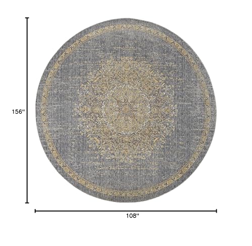 HomeRoots Decor 108' X 156' X 0.'5' Slate Grey Wool Rug