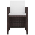 vidaXL 11 Piece Patio Dining Set with Cushions Poly Rattan Brown