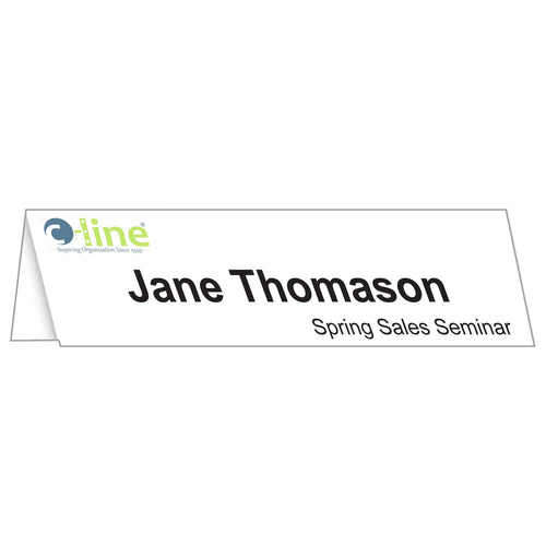 'C-Line Printer-Ready Scored Name Tent Cards, 11 X 4-1/4 Inches (Folded Size), 8-1/2'' X 11'' White Cardstock Sheets, Box O