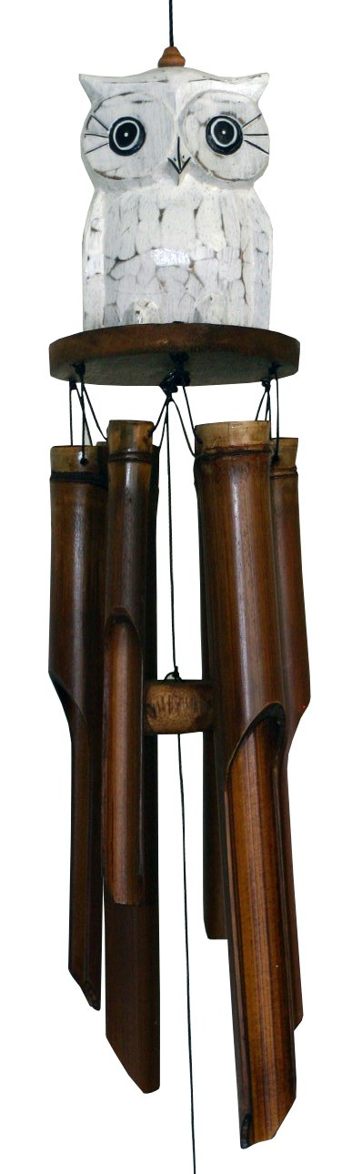 Cohasset 247 White Oscar Owl Bamboo Wind Chime