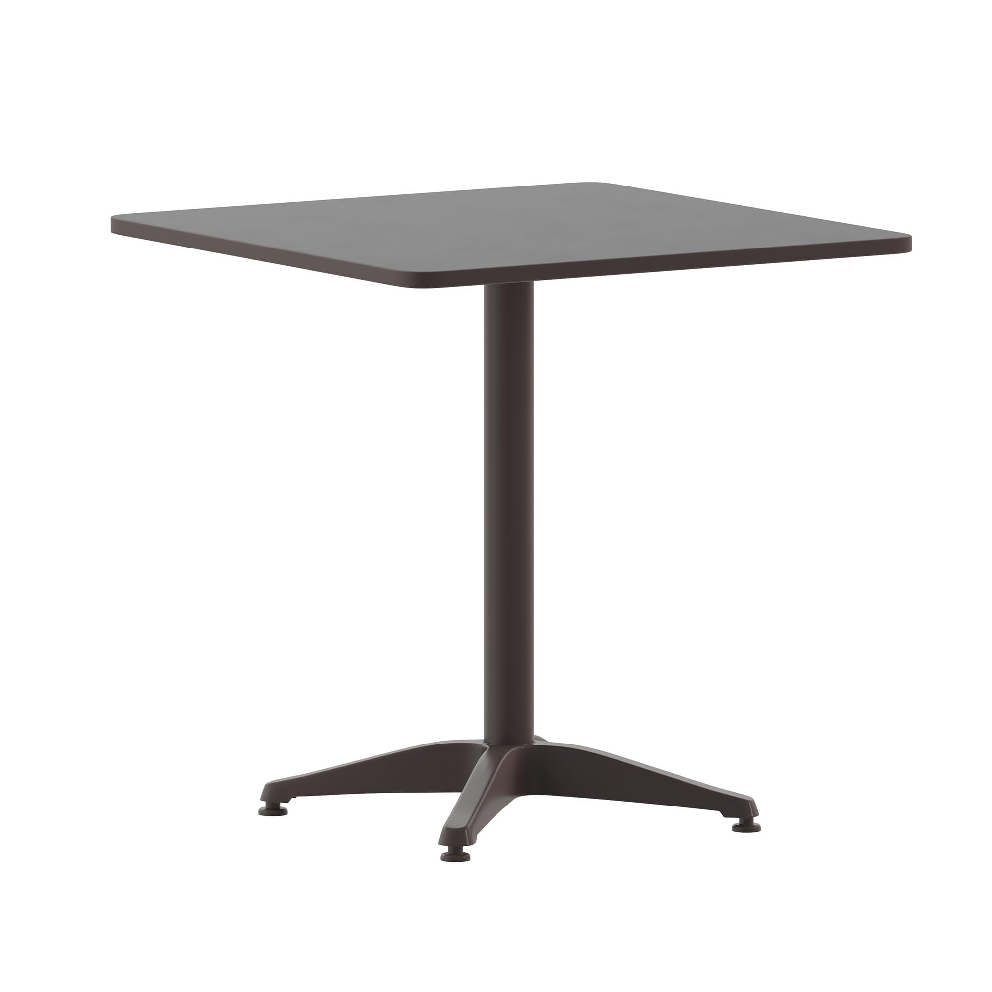 Flash Furniture Mellie 27.5 Square Aluminum Indoor-Outdoor Table with Base, Bronze