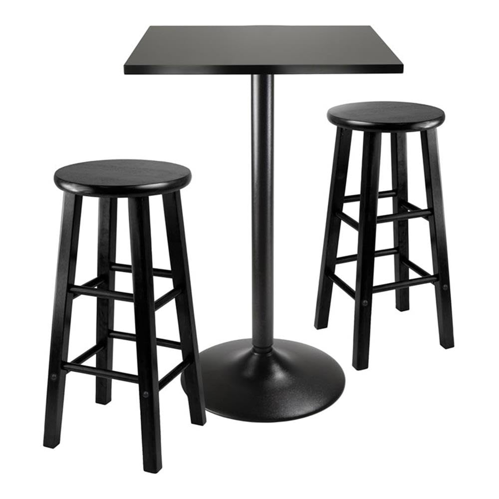 Winsome Obsidian 3-Piece Pub Table Set