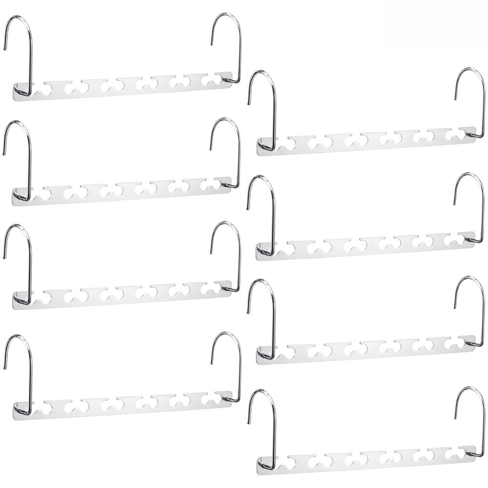 Meetu Space Saving Hangers Metal Clothes Hangers 6X2 Slots Magic Hanger Cascading Hanger Updated Hook Design Closet Organizer Ha