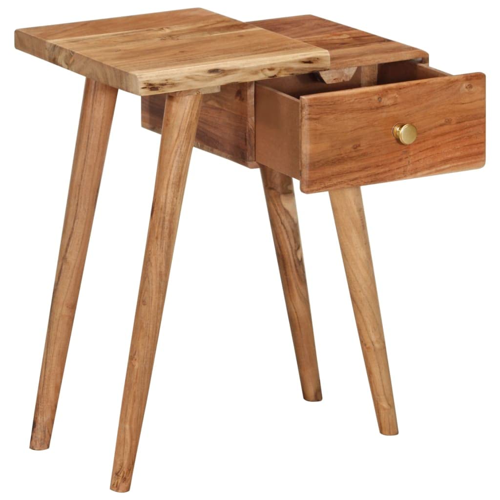 vidaXL Bedside Table Solid Acacia Wood 17.7&quot;x12.6&quot;x21.6&quot;