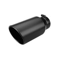 Lcgp 5 Inlet Diesel Universal Exhaust Tip , 7 Outlet 15 Long Truck Tailtip, Black Powder Coated, Stainless Steel, Bolt-On