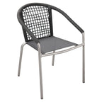 Pangea Home Chelsea 33" Modern Aluminum Dining Chairs in Slate Gray (Set of 6)