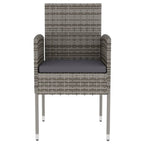 vidaXL 3 Piece Patio Dining Set Poly Rattan Anthracite