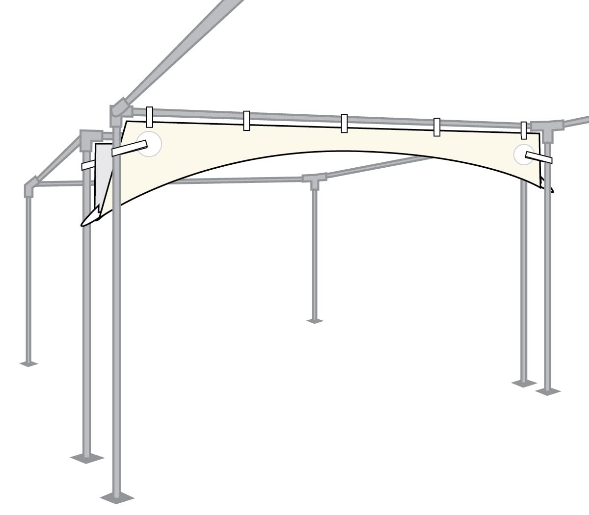 Tentandtable Party Tents Direct Vinyl Rain Gutters | For High Peak Frame Style Canopy Tents | 15' Foot | Heavy Duty Vinyl | Tent