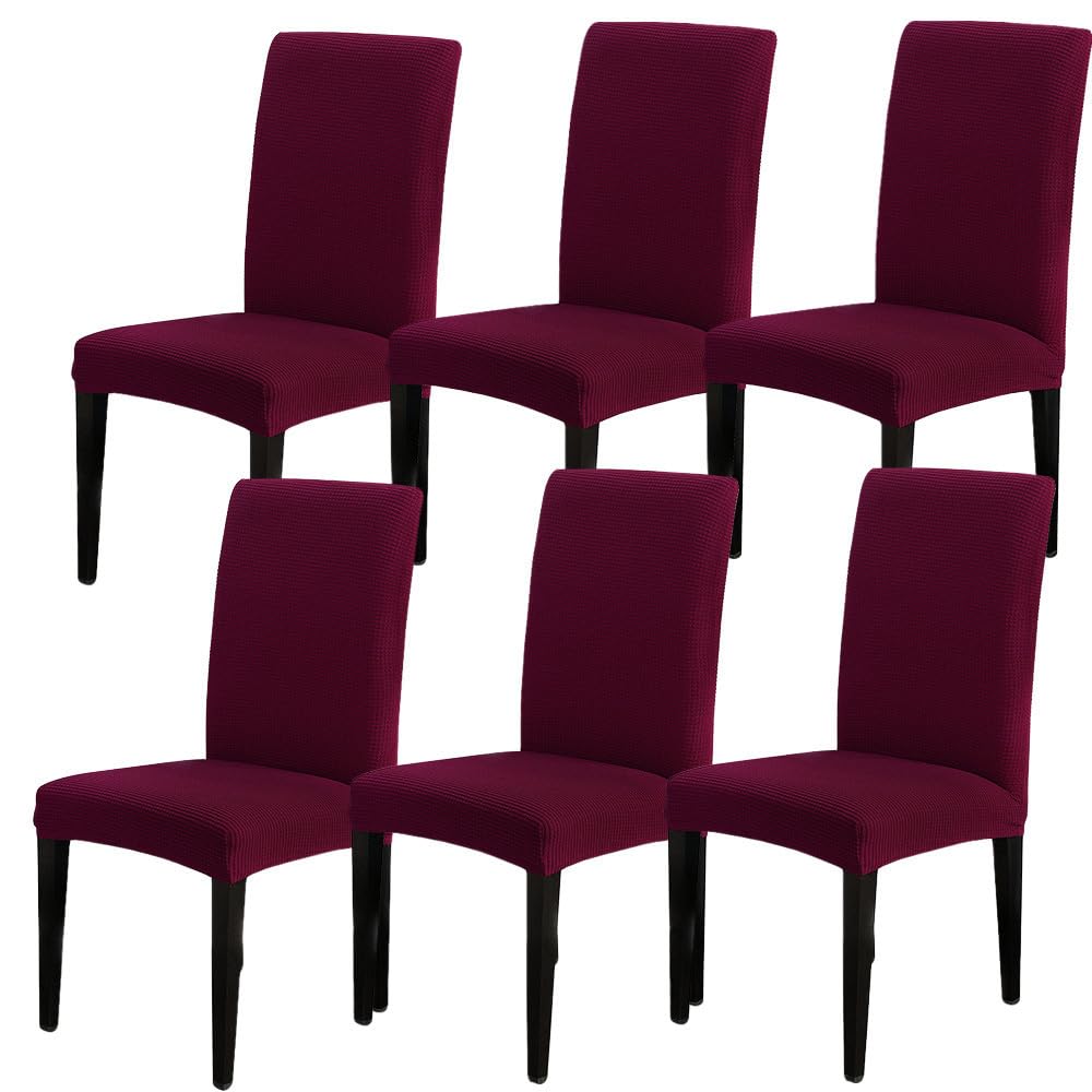 Searchi Chair Covers For Dining Room Set Of 6, Stretch Jacquard Kitchen Parsons Chair Covers,Washable Spandex Dining Chair Slipc