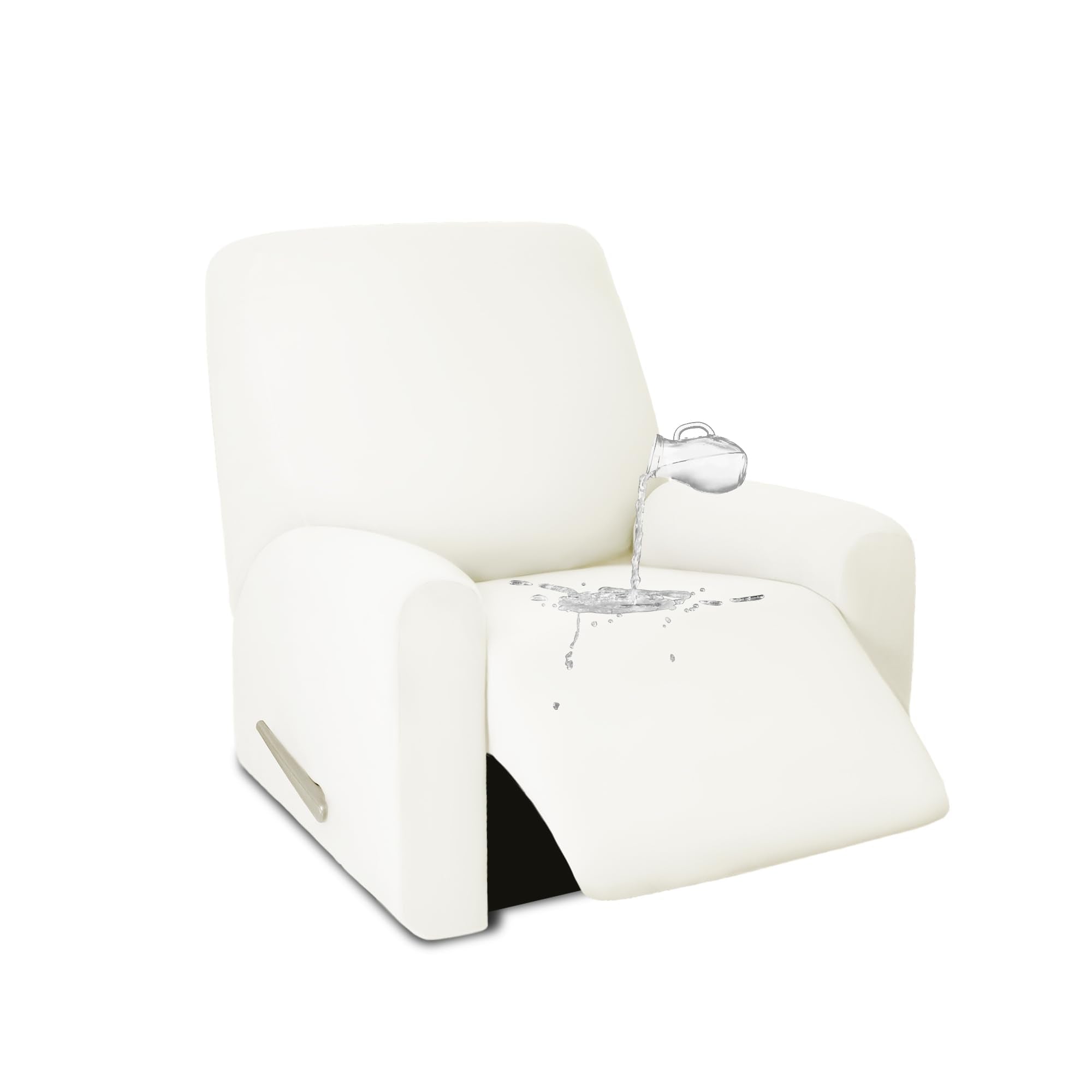 Purefit 100% Dual Waterproof Couch Cover Slipcovers For Couches And Sofas - Stretch Non Slip Fleece Sofa Covers Washable, Leakproof Furniture Protector For Kids, Pets, Dog (Recliner, Beige)