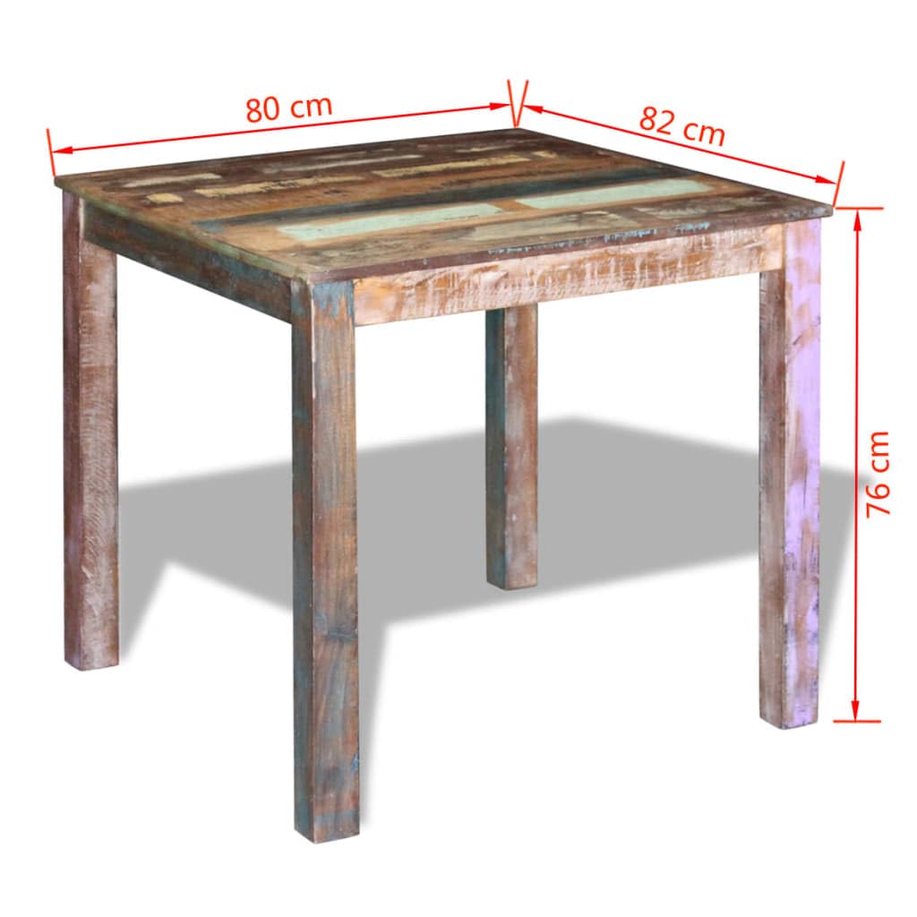 vidaXL Dining Table Solid Reclaimed Wood 31.5&quot;x32.3&quot;x30&quot;