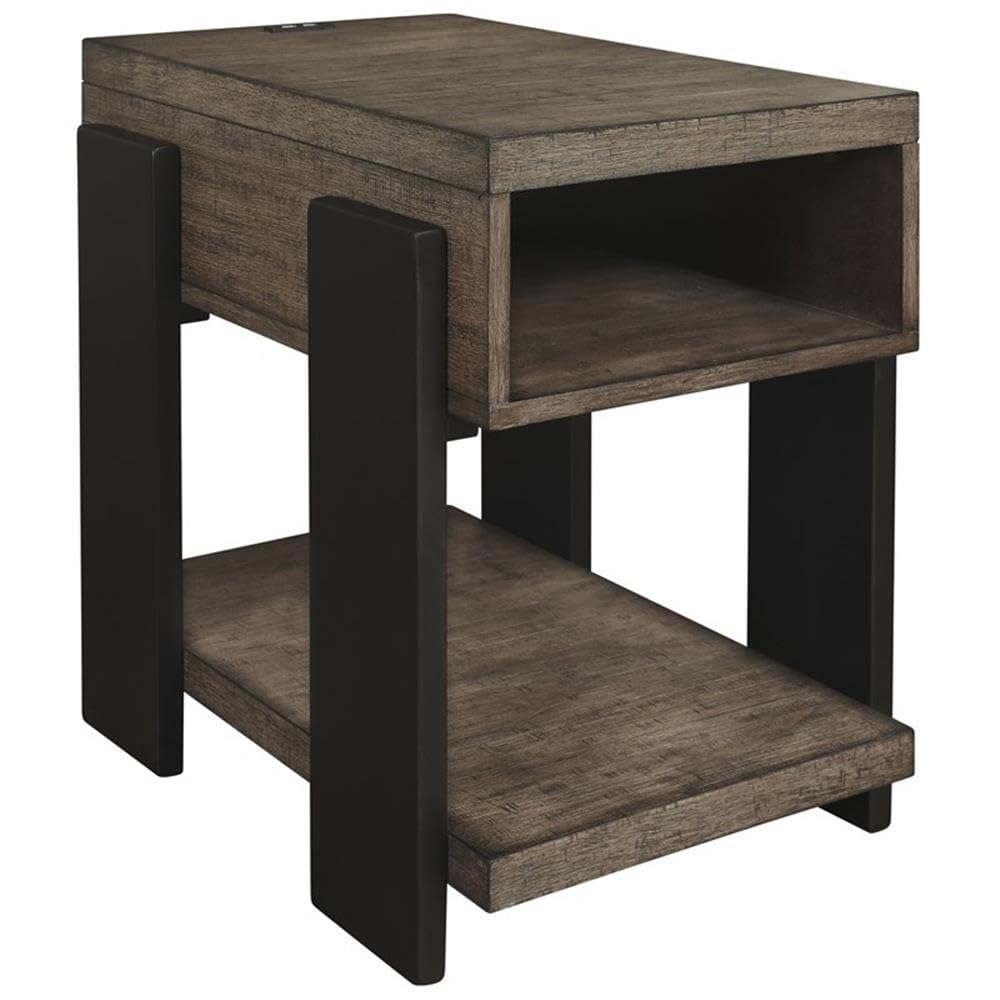 Progressive Furniture Winter Park Chairside Table, Clay/Black