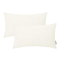 BRAWARM Chenille Throw Pillow Covers 12x20 Inches - Cream Chenille Lumbar Pillow Covers Pack of 2, Solid Dyed Soft Chenille Pill