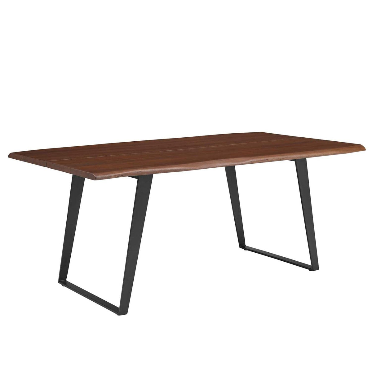 Modway Viggo 74&Quot; Live Edge Acacia Wood Rectangular Dining Table In Black Walnut