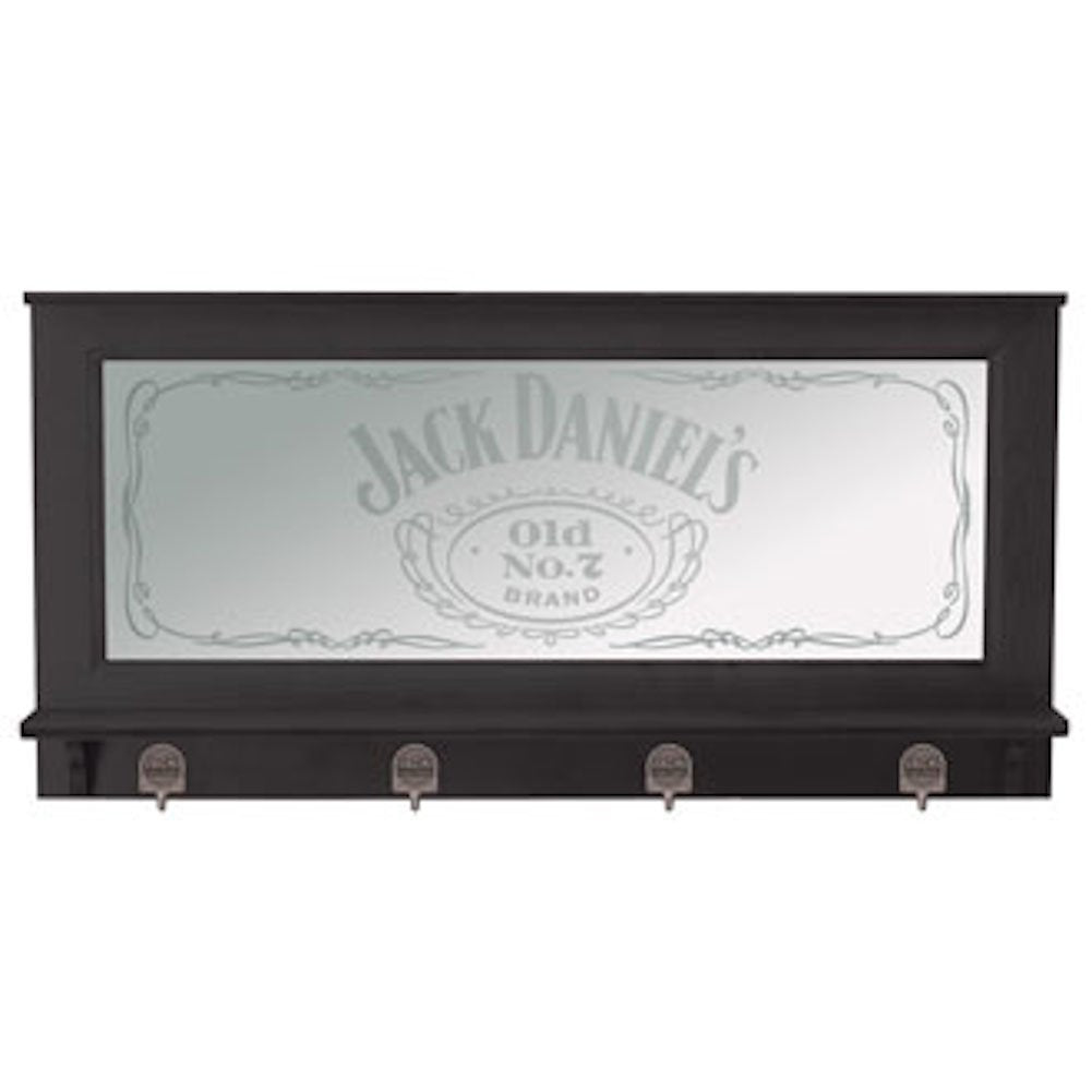 Jack Daniel's Pub Mirror w/Black Finish, Brown