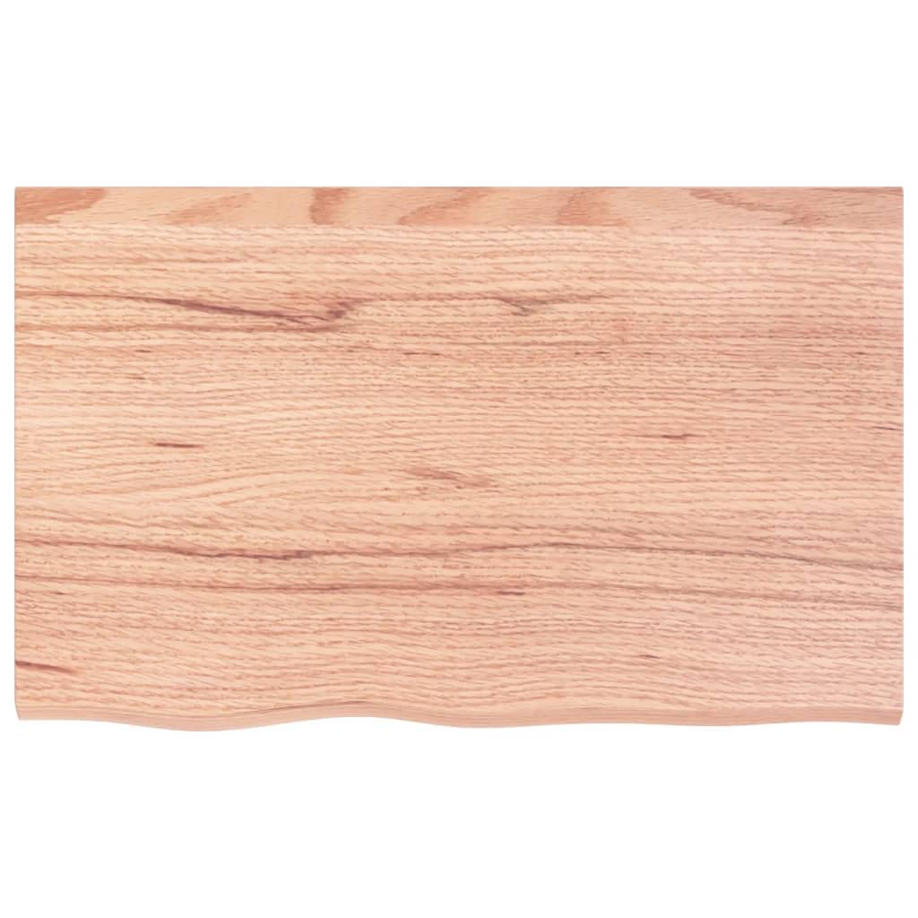 vidaXL Solid Oak Wall Shelf - Versatile Use, Handcrafted with Live Edge Design, Pre-Treated Surface, Light Brown, 31.5"x19.7"x(0.8" -2.4")