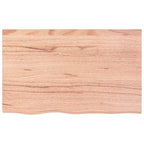 vidaXL Solid Oak Wall Shelf - Versatile Use, Handcrafted with Live Edge Design, Pre-Treated Surface, Light Brown, 31.5"x19.7"x(0.8" -2.4")