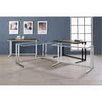 Acme Tyrese Wooden Rectangle Top Writing Desk With Usb Port In Walnut And Black