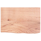 vidaXL Table Top - Light Brown Treated Solid Oak Wood, Natural Finish, Versatile Usage, Handcrafted, Unique Live Edge, Easy Installation
