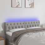 vidaXL LED Headboard, Upholstered Headboard for Bed Home, Bed Headboard with LED Light, Bedroom Furniture, Light Gray 56.7"x2.8"x30.7"/34.6" Fabric