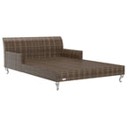 Great-hyc 2-Person Garden Sun Bed with Cushions Poly Rattan Brown