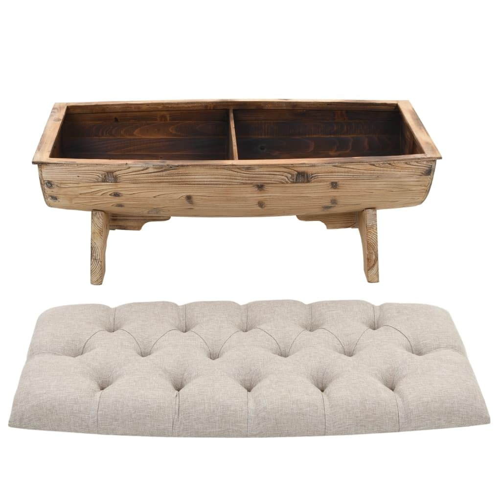Solid Fir Wood Storage Bench