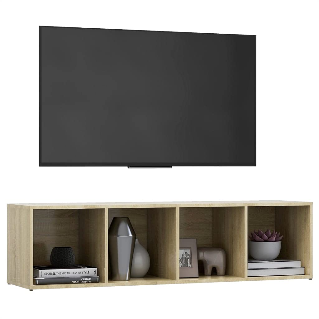 vidaXL TV Stand, TV Stand for Living Room, Sideboard with Storage, Entertainment Center Media Unit Cupboard, Modern, Sonoma Oak Engineered Wood