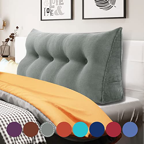 Wowmax Wedge Body Positioners Pillow Reading Bedrest Throw Pillows Large Bolster Headboard Back Support Lumbar Cushion With Remo