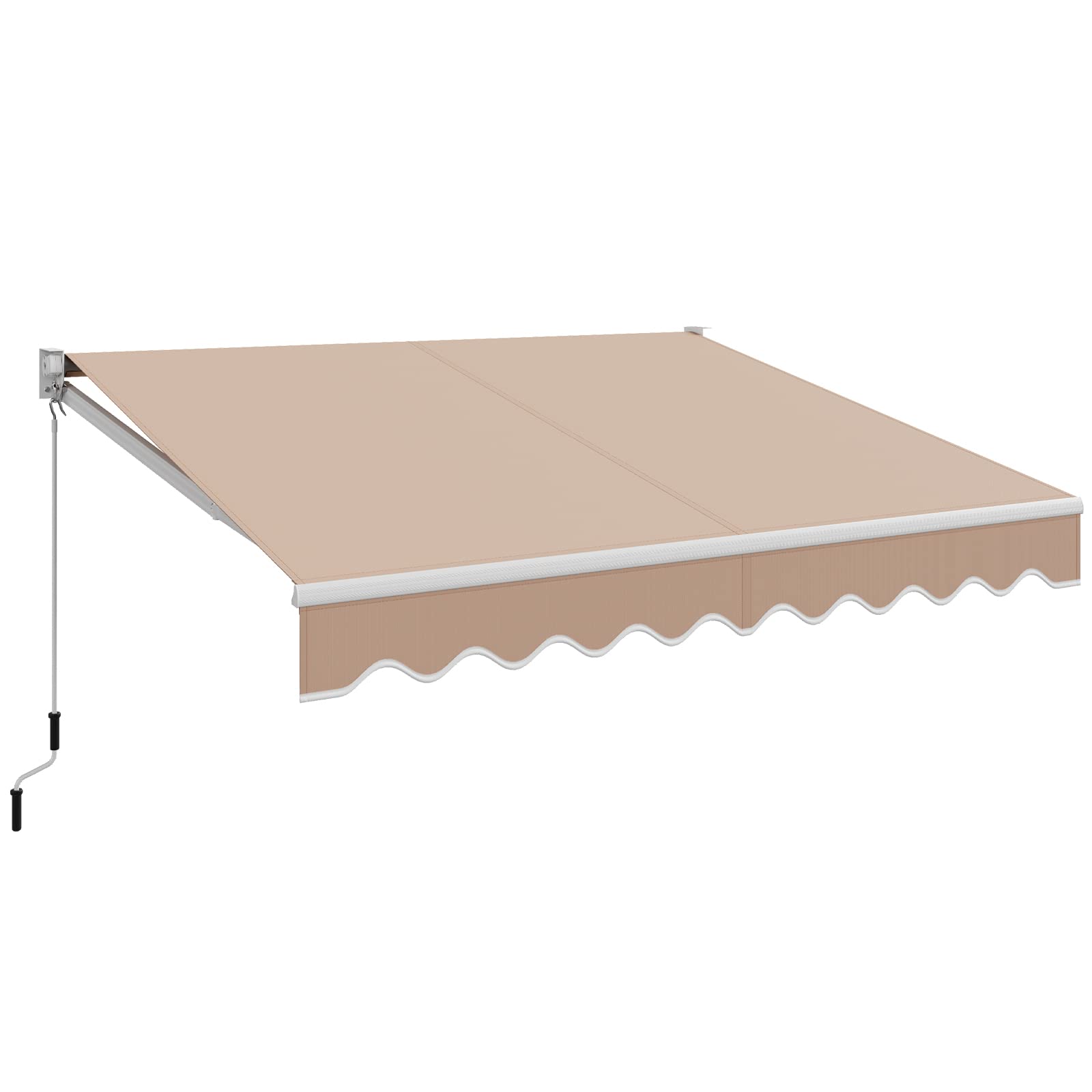 Tangkula 10 X 8.2 Ft Retractable Awning, Aluminum Patio Sun Shade W/Crank Handle And Water-Resistant Polyester, Outdoor Patio Ma