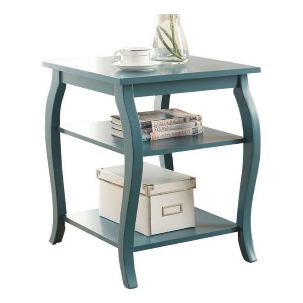 Acme Becci Wood End Table In Teal