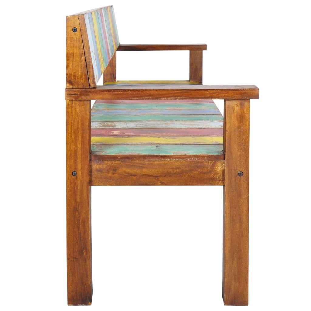 vidaXL Handmade Vintage-Style Bench in Solid Reclaimed Wood - Multicolor, Ideal for Living Room or Patio