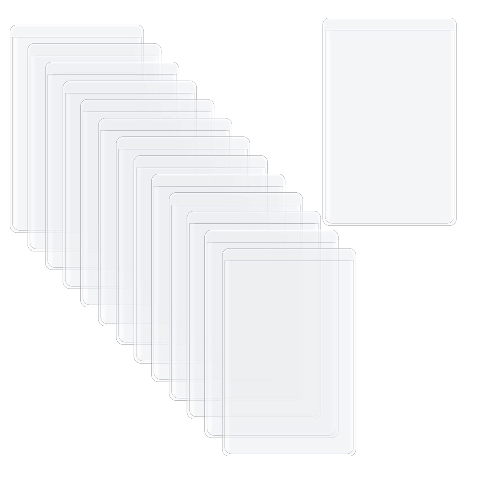 Fengek 50 Packs Clear Card Holder Sleeves, Side-Open Waterproof Business Card Protector Sleeves Pvc Soft Card Sleeves For Credit
