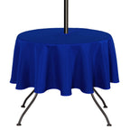 Saraflora Outdoor And Indoor Tablecloth -60 Inch Round, Blue Wrinkle Free Washable Waterproof Table Cloth With Umbrella Hole And
