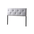 Baxton Studio Dalini Headboard with Faux Crystal Buttons White/Twin