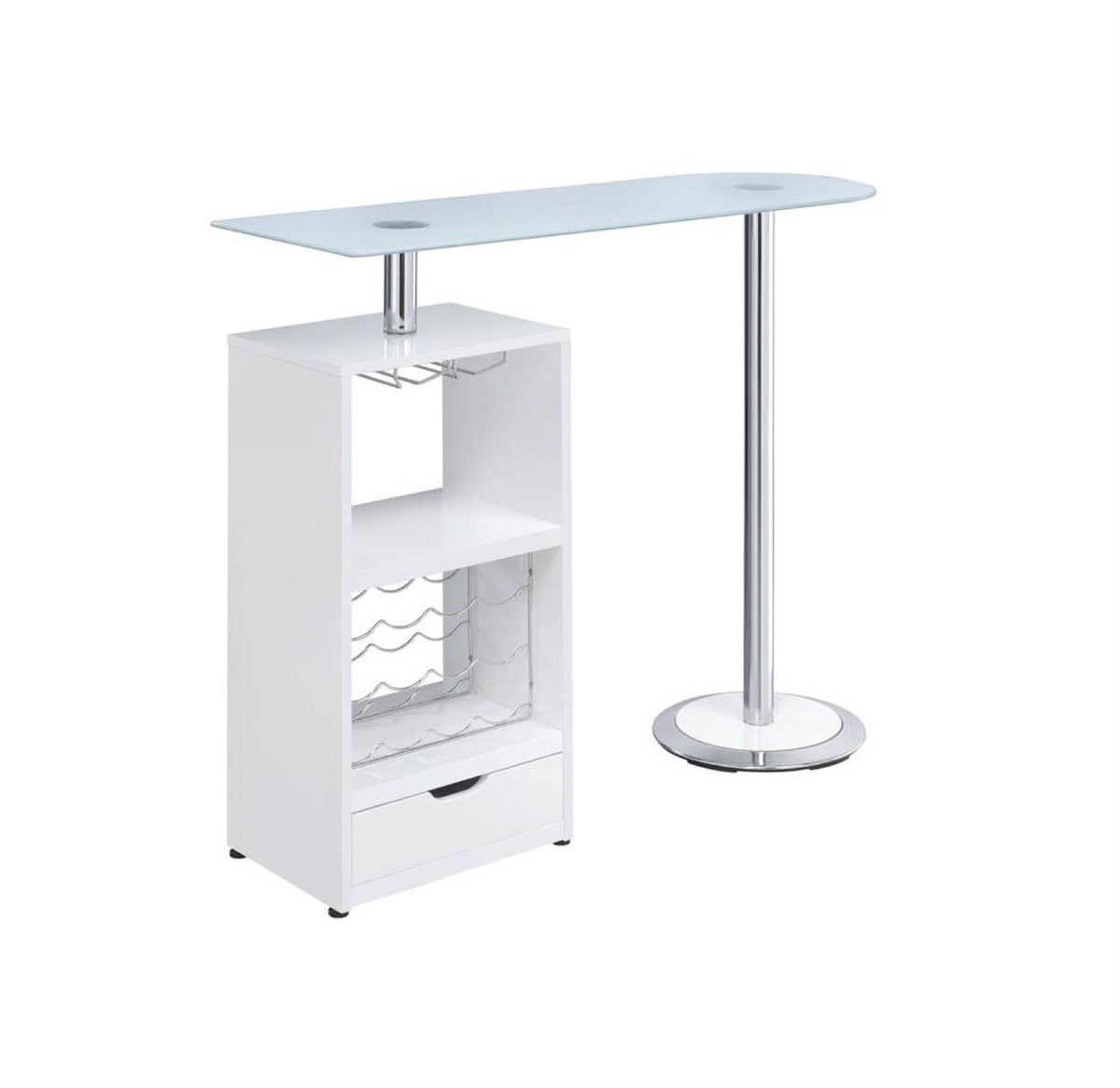 Coaster Furniture Bar Table W/Wine Storage White 120452