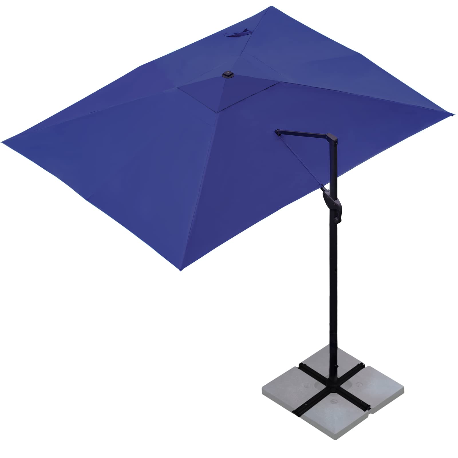 Sunnyglade 10X13Ft Cantilever Patio Umbrella Rectangular Deluxe Offset Umbrella 360Rotation & Integrated Tilting System Patio Ha