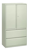 Hon 885Lsq 800 Series 36 By 19-1/4-Inch Lateral File With Storage Cabinet, Light Gray