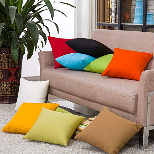 Augld 2Pack Outdoor/Indoor Throw Pillow Cover, Waterproof Solid Pillow Case Aqua 20'X20'
