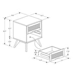 Baxton Studio Barrett Mid-Century Modern Walnut Brown Finished Wood and Synthetic Rattan 2-Drawer Nightstand
