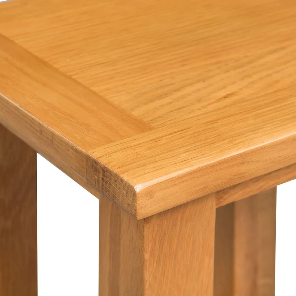 vidaXL Brown End Table/Nightstand - Solid Oak Wood and MDF Veneer | Compact Design for Small Rooms | Durable and Functional | Rectangular Side/End Table Console