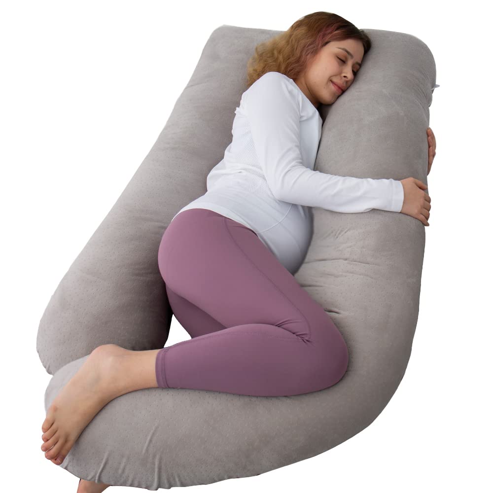 Amcaton 60 Inch Pregnancy Pillows For Sleeping, Extra Large U Shaped Body Pillow, Pregnancy Pillow, Maternity Pillow For Pregnan