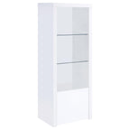 Coaster Home Furnishings Jude 3-Shelf Media Tower with Storage Cabinet White High Gloss