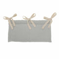 YeeMan Cotton Baby Bedside Hanging Storage Bag,2 Pockets Organizer for Baby Cribs and Toys (Gray)